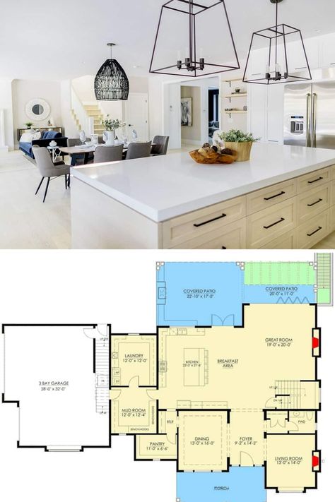 2 Story Modern Farmhouse, Detailed Floor Plan, Luxury Modern Farmhouse, Floor Plan Sketch, Luxury Farmhouse, Bed Luxury, Modular Cabinets, Brick Cladding, Mansion Floor Plan