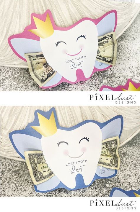 Printable Tooth Fairy Receipt, Tooth Fairy Report, Tooth Fairy money holder cards, cute DIY tooth fairy ideas, printables for kids, www.PixeldustDesigns.com Tooth Fairy Cards, Fairy Tooth Ideas, Tooth Fairy Cricut Ideas, Tooth Fairy Money Ideas, Toothfairy Ideas Gifts, Diy Tooth Fairy Ideas, First Lost Tooth Ideas, Tooth Fairy Ideas Free Printable, Cute Tooth Fairy Ideas