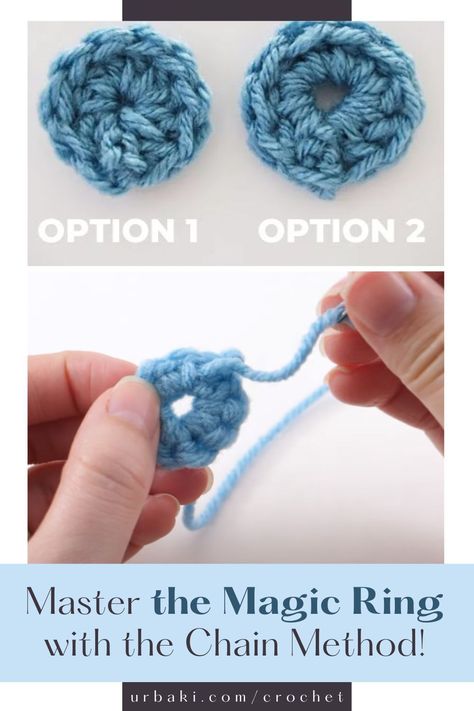 Ready to take your crochet skills to the next level? Learn the magic ring technique with the chain method in this captivating video tutorial. Say goodbye to messy starting chains and hello to a clean, seamless circle that's perfect for all your crochet projects. With step-by-step instructions, you'll be creating flawless magic rings in no time. This is our favorite method for achieving the perfect magic ring, and we can't wait to share it with you. Easy Magic Ring Crochet Tutorial, Starting Crochet Chain, Magic Ring Crochet Tutorial Left Hand, Crochet A Magic Ring, How To Make A Magic Circle In Crochet Adjustable Ring, Ring With Chain, Magic Rings, Crochet In The Round, Crochet Rings