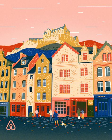 I was so excited to get to illustrate one of my favourite cities for @airbnb ✨ You can now see my little illustration of Edinburgh on the app! #edinburgh #illustration #illustrator #airbnb #travel #illustrationartists #travelillustration #humandrawing Edinburgh Illustration, Yukai Du, Germany Illustration, Architectural Illustration, Human Drawing, Cad Blocks, Air B And B, Travel Illustration, Flat Icon