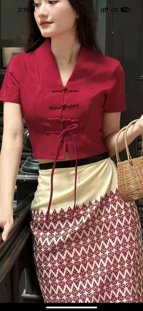 Myanmar Clothes Design Cute, ရင်စေ့ Design, Myanmar Cotton Dress Design, Myanmar Dress Design New Looks, Burmese Dress Design, Cute Myanmar Dress Design, Burma Clothing, Burmese Outfit, Myanmar Outfit