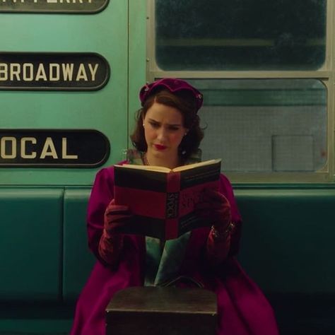 Mrs Maisel Wears on Instagram: “When your on the subway trying to figure out how to parent you best be doing it matching the interior paint work and vinyl seats.…” The Marvelous Mrs Maisel Outfits, The Marvelous Mrs Maisel Aesthetic, Midge Maisel Outfit, Miriam Maisel, Marvelous Mrs Maisel Fashion, Ms Maisel, Mrs Maisel Fashion, Characters Reading, Midge Maisel