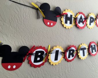 Mickey Mouse Birthday Banner, Mickey Mouse Banner, Mickey Mouse Party Decorations, Mickey Mouse Birthday Theme, Mickey Mouse Birthday Decorations, Mickey 1st Birthdays, Fiesta Mickey Mouse, Birthday Mickey Mouse, Mickey Mouse Decorations