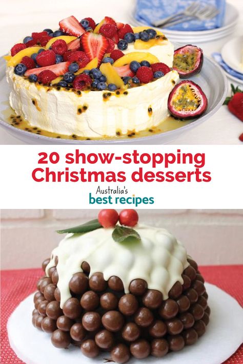 Make your Christmas dessert a real stand-out this year with these wow-factor treats that are guaranteed to impress everyone. Keep it classic or get creative with a collection of Christmas dessert recipes spanning from this tropical cheesecake log to this fabulous malteser Christmas cake. Deserts For Christmas Easy, Gourmet Christmas Desserts, Christmas Dessert Recipes Fancy, Xmas Desserts Recipes, Christmas Cheesecakes, Tropical Cheesecake, Christmas Logs, Christmas Log Cake, Christmas Ice Cream Cake