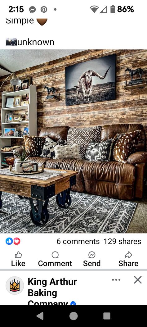 Living Room Western, Charcoal Couch, Leather Couch Living Room, Room Western, Brown Leather Couch Living Room, Western Living Room, Leather Couches Living Room, Brown Leather Couch, Couch Living Room