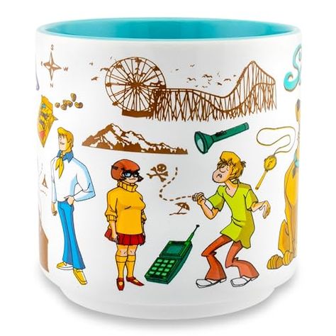 Silver Buffalo Scooby-Doo and the Gang Crystal Cove Ceramic Mug | Coffee Cup For Tea, Espresso, Cocoa | Holds 13 Ounces Mystery Inc, Mystery Incorporated, The Mystery Machine, Teal Interiors, Scooby Snacks, Mystery Machine, Crystal Cove, Ghost And Ghouls, Treasure Maps