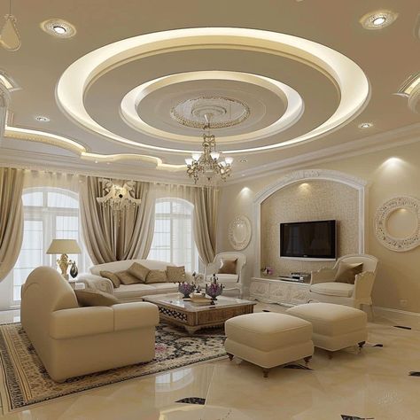 Luxury Interior Design Living Room, Drawing Room Ceiling Design, Simple False Ceiling Design, Luxury Ceiling Design, Simple Ceiling Design, Loft House Design, Down Ceiling Design, Gypsum Decoration, False Ceiling Living Room