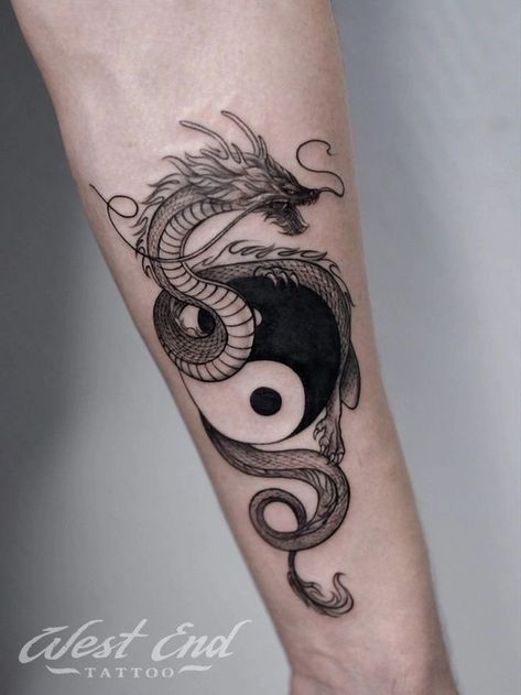 Dragon Yin Yang Tattoo, Avatar Tattoo, Ying Yang Tattoo, Dragon Tattoos For Men, Yin Yang Tattoos, Unalome Tattoo, Dragon Tattoo For Women, Butterfly Tattoos For Women, Dragon Tattoos