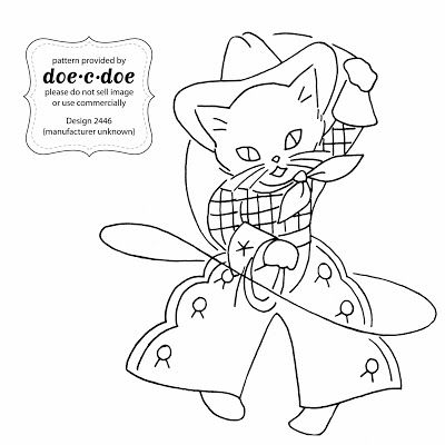 doe-c-doe: embroidery Cowboy Embroidery, Embroidery Quilt, Vintage Embroidery Transfers, Cat Coloring, Cat Embroidery, Embroidery Transfers, Embroidery Patterns Vintage, Paper Embroidery, Butterfly Drawing