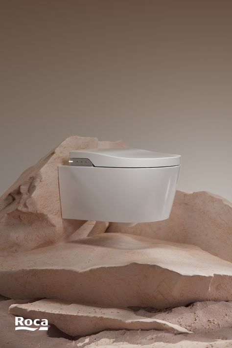 smart toilet mounted into a natural rock finish for advertising Stylish Kids Bedroom, Spatial Design, Cleansing Routine, Concealed Cistern, Text Logo Design, Bathroom Design Inspiration, Smart Toilet, Toilet Design, Toilet Bowls