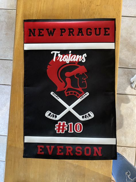 Htv On Polyester, Hockey Tournament Door Signs, Travel Hockey, Hockey Manager, Room Flags, Hockey Crafts, Hockey Tournament, Hockey Party, Hockey Tournaments