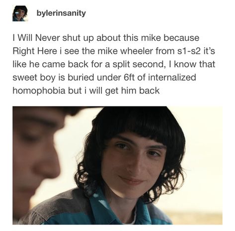 Byler Headcanons, Stranger Things Headcanons, Mike Wheeler Headcanon, Mike Wheeler Funny, Byler Head Cannon, Cute Byler Headcannons, Mileven Fanfiction, Mike Wheeler And Will Byers Memes, Mike Wheeler