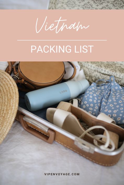 A complete list on what to pack to Vietnam. How To Pack For Vietnam, Capsule Wardrobe Vietnam, Vietnam Capsule Wardrobe, What To Pack For Vietnam Trip, What To Pack For Vietnam, Packing List For Vietnam, Outfits To Wear In Vietnam, Packing For Vietnam For Women, Vietnam Packing List For Women