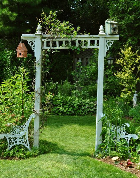 Three Dogs in a Garden Diy Arbour, Garden Archway, Garden Arches, Garden Arbor, Garden Wallpaper, Landscape Designs, Have Inspiration, Garden Trellis, Garden Structures