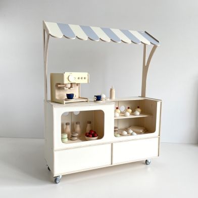 Kids Wood Toys, Kids Grocery Store, Play Bakery, Gift Shop Interiors, Table With Chairs, Modern Dollhouse Furniture, Play Cafe, Girls Playroom, Kids Play Kitchen