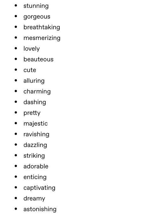 Pretty Phrases In English, Adjectives To Describe Boyfriend, Adjectives Aesthetic, Smile Description Writing, Aesthetic Adjectives, Words To Describe Boyfriend, Pretty Adjectives, Pretty Words To Describe Someone, Beautiful Adjectives