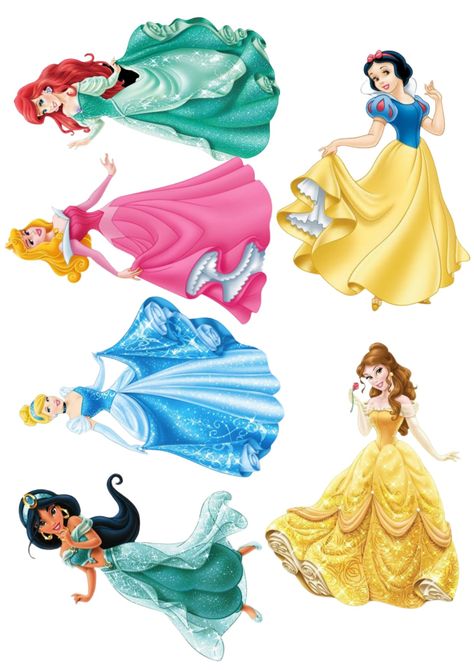 Disney Princesses Clipart, Disney Princess Topper Printable, Princess Theme Cake Topper Printable, Disney Princess Pictures Printables, Disney Princess Printables Cake Toppers, Princess Topper Printable, Princess Stickers Printable, Disney Princess Cake Topper Printable, Disney Princess Topper