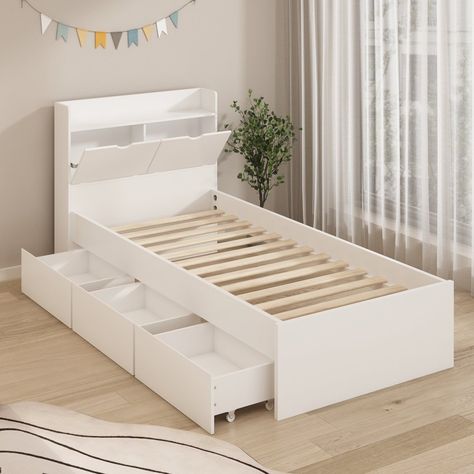 Twin Bed With Trundle And Storage, Single Bed Frame With Drawers, White Twin Bed With Storage, Twin Size Bedframe, Twin Captains Bed With Storage, Twin Bed Cheap, Single Bed Frame With Storage, Bedframes With Drawers, Queen Sized Bed Frame With Storage