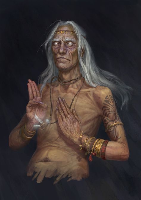 ArtStation - Blind shaman, Katerina Kirillova Blind Fantasy Art, Blind Dnd Character, Blind Character, Shadow Run, Dnd Inspiration, Novel Inspiration, Artsy Ideas, Oldest Human, Modern Card