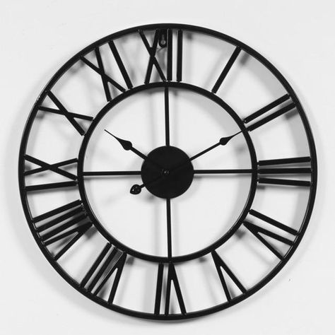 Manhattan Wall Clock - Best Goodie Shop #Manhatta #wallclock #clock #hanging #time #watch #homedecor #watches #bestgoodieshop #smartwatch #timepiece #decoration #interiordesign #moderndesign #antique #vintag Industrial Clock, Industrial Clock Wall, Industrial Clocks, Minimalist Wall Clocks, 3d Wall Clock, Black Wall Clock, Black Hands, Vintage Industrial Style, Wooden Lanterns