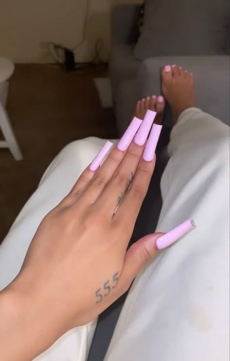 Soft Pink Long Acrylic Nails, Rare Nail Colors, Long Plain Acrylic Nails Square, Long Solid Color Nails, Pretty Nail Ideas Acrylic Long, One Color Acrylics, Long Baby Pink Acrylic Nails, Basic Long Nails, Acrylic Nails Solid Color