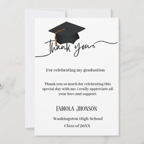 Create your own Flat Menu | Zazzle Thank You Notes Graduation, Graduation Message, Graduation Project, Thank You Messages, I Really Appreciate, Graduation Ideas, Thank You Notes, Graduation Party, Special Day