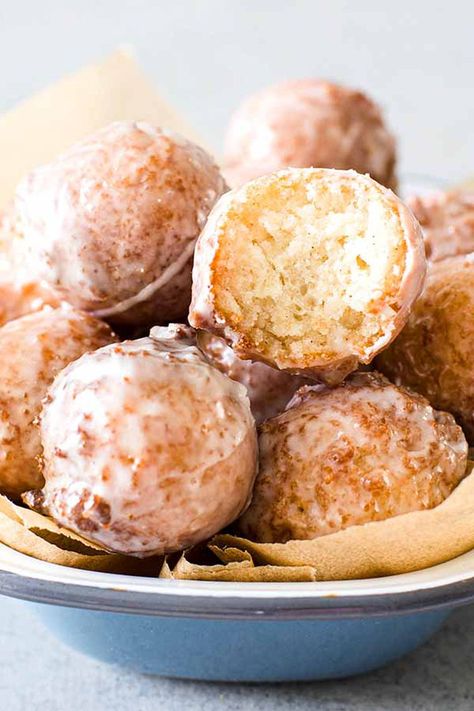 Glazed Donut Holes Recipe, Glazed Donut Holes, Donut Holes Recipe, Polish Donut, Fall View, Donut Hole Recipe, Homemade Donut, Baked Apple Recipes, Steaming Coffee