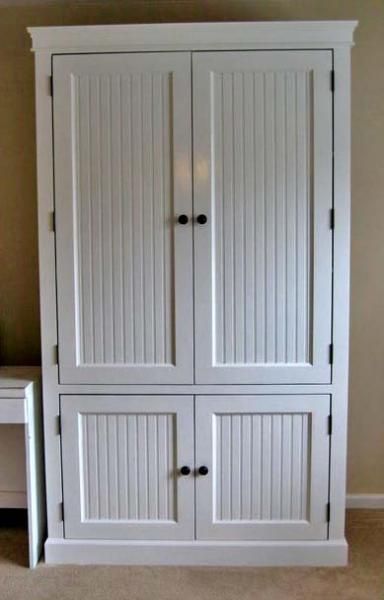 Build a Beautiful Armoire Nursery Armoire, Armoire Diy, Kitchen Pantry Cupboard, White Armoire, Closet Ikea, Beautiful Closets, Bedroom Armoire, Building Furniture, Beautiful Nursery