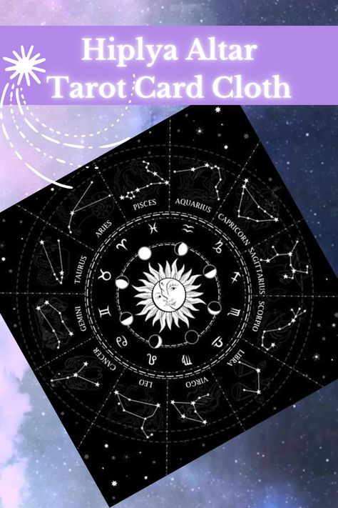 Material: The tarot cloth is made of high-grade flocking fabric for durable use. Light and soft, protecting the card from damage and easy to carry. Size: The size of the tarot tablecloth is about 60 * 60CM/23.6*23.6in. This tarot card table cloth perfect for reading, and the material is light and soft. 12 Constellations Pattern: The tarot cloth is patterned with 12 constellations, Zodiac Signs are going, Counter-clockwise. #tarot#psychic#intuition Tarot Card Table, Constellations Zodiac, Constellation Zodiac Signs, Psychic Intuition, 12 Constellations, Counter Clockwise, Astrology Tarot, Tarot Cloth, Divination Cards