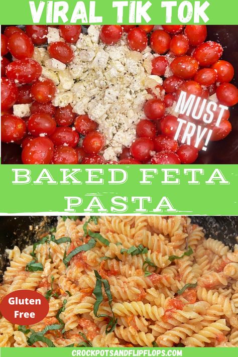 This Viral Tik Tok Baked Feta Pasta Crock Pot Version is just as tasty as the oven version but even easier. This creamy baked feta tomato sauce is so simple to make but tastes incredible on pasta! Make this gluten free Italian dinner and the whole family will love it. Feta Pasta Recipes, Crockpot Pasta Recipes, Crockpot Pasta, Baked Feta Pasta, Barilla Pasta, Creamy Feta, Chicken Parmesan Pasta, Baked Feta, Pasta Side Dishes