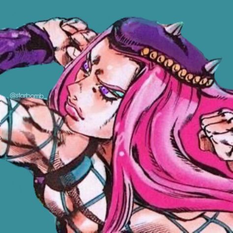 sometimes….anasui with purple eyes and turqoise eye shadow… Lucy Steel Jojo, Lucy Steel Icon, Jjba X Reader, Lucy Steel, Mekka Islam, Pretty Icons, Animes Emo, Jojo Parts, Battle Star