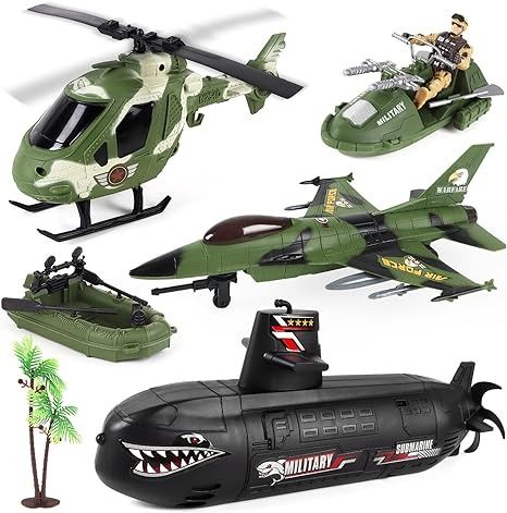 Amazon.com: deAO Submarine Toy Army Men Action Figures Toy with Military Vehicles Helicopter Boat Aircraft Toys Playset Toy Soldiers Army Toys for Boys Age 3-9 Gift for Birthdays : Toys & Games Toy Army Men Battlefield Diy, Army Toys, Helicopter Birthday, Navy Seal Action Figures, Plastic Army Men Toys, Army Men Toys, Army's Birthday, Toy Playset, Army Soldier