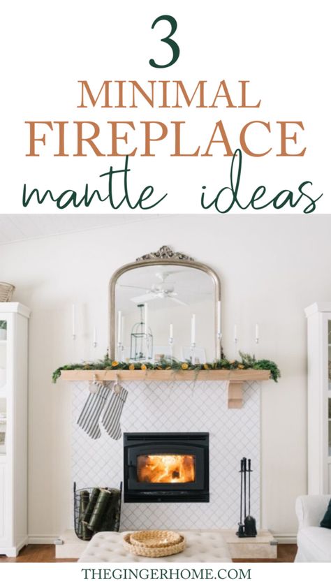 Christmas Mantle Without Garland, Scandinavian Mantle Decor, Minimalist Christmas Mantle, How To Decorate A Mantle For Christmas, Simple Christmas Mantle, Minimalist Mantle, Diy Christmas Mantle, Minimalist Mantle Decor, Minimal Fireplace