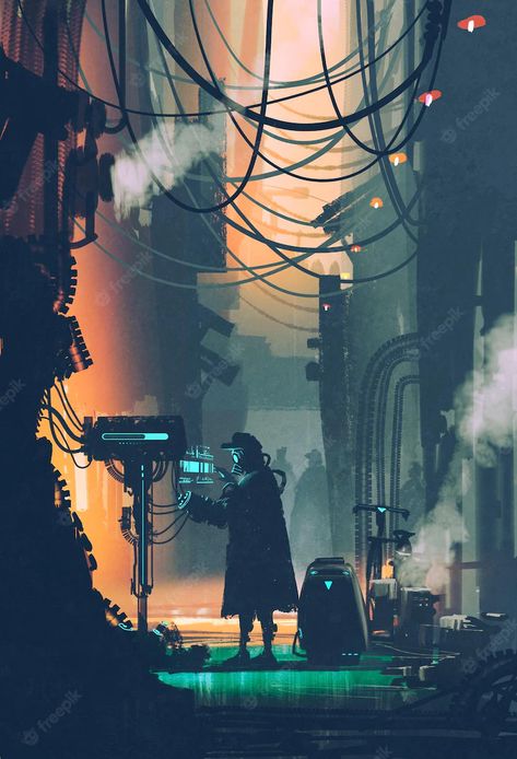 City Street Illustration, Futuristic Computer, Street Illustration, Sci Fi Aesthetic, Futurism Art, Sci Fi Landscape, Sci Fi City, Sci Fi Environment, New Retro Wave