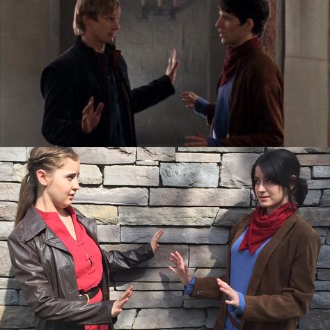 "I thought you were going for a hug" Arthur and Merlin Cosplay from BBC's Merlin Merlin Costume, Arthur Halloween Costume, Mk Cosplay, Merlin Cosplay, Arthur Costume, Arthur And Merlin, Aries Style, Merlin Tv Series, Cosplay Inspo