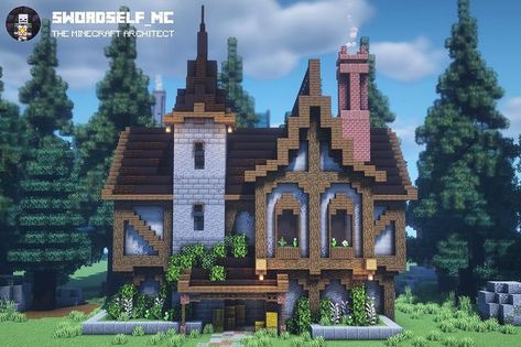 Swordself_MC (@swordself_mc) • Instagram photos and videos Minecraft Medieval Interior, Vila Medieval, Case Minecraft, Mc Builds, Medieval House, Minecraft Structures, Minecraft Interior Design, Minecraft House Plans, Minecraft Cottage