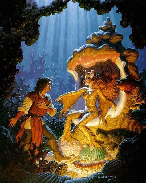 Hildebrandt Art, Retro Fantasy Art, Brothers Hildebrandt, Tim Hildebrandt, Greg Hildebrandt, Sea Nymph, Classic Fantasy, Brothers Art, Science Fiction Artwork