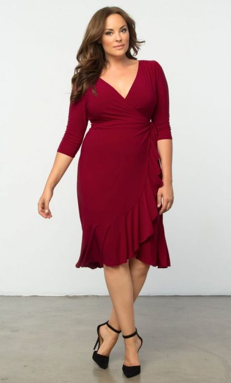 Wrap Dress Plus Size, Plus Size Red Dress, Red Wrap Dress, Plus Size Clothing Online, Sukienki Plus Size, Spring Maxi Dress, Valentines Day Dresses, Vestido Plus Size, Midi Wrap Dress