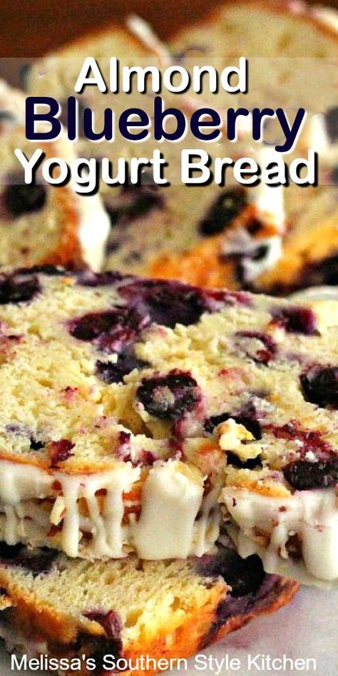 Blueberries Breakfast, Yogurt Bread, Blueberry Yogurt, Tea Bread, Blueberry Bread, Muffin Bread, Fruit Bread, Blueberry Recipes, Bread Recipes Sweet