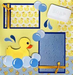 scrapbook layout for baby's first bath | first bath scrapbook layout | Bath Time 2 Premade Scrapbook Pages ... Memories Ideas, Bridal Shower Scrapbook, Boy Scrapbook Layouts, Baby Scrapbook Pages, Scrapbooking Layouts Baby, Baby Layouts, Scrapbook Boys, Baby Boy Scrapbook