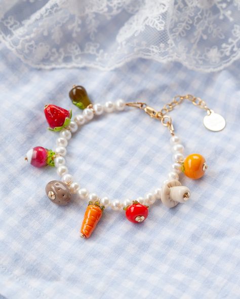 Welcome to our Farmers Market! 🧺🍓 the Summer Collection is finally here, take a stroll over to our farm stand and peruse the freshest produce of the summer 🧺 Polymer Clay Charm Bracelet, Jewellery Studio, Farm Stand, Jewelry Studio, Polymer Clay Charms, Farmer's Market, Clay Charms, Delicate Jewelry, Polymer Clay Art