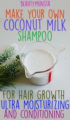 Diy Coconut Milk, Shampoo Homemade, Shampoo Diy, Shampoo For Hair Growth, Coconut Milk Shampoo, Coconut Shampoo, Diy Coconut, Diy Dry Shampoo, Shampoo Recipe