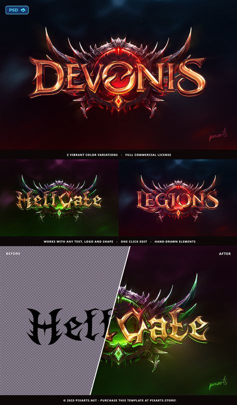 HellGate - Mmorpg Editable Game Logo Gaming Logo Template, Gaming Company Logo, Logos For Edits, Fun Logos, Red And Yellow Logo, Western Dragon, Gate Logo, Game Logos, Video Game Logos