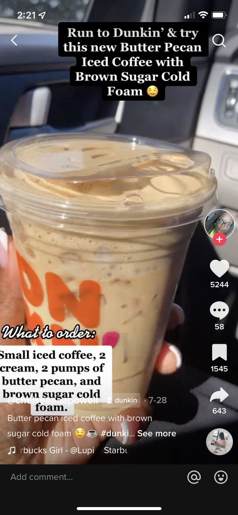 Dunkin Donuts Iced Coffee Fall, Dunkin Donuts Iced Coffee Order Butter Pecan, Ice Coffee Dunkin Order, Mocha Dunkin Drinks, Duch Bros Drinks Coffee, How To Order Dunkin Donuts Iced Coffee, Dunkin Tea Drinks, Dunkin Donuts Iced Coffee Order Ideas Sweet, Fall Dunkin Orders