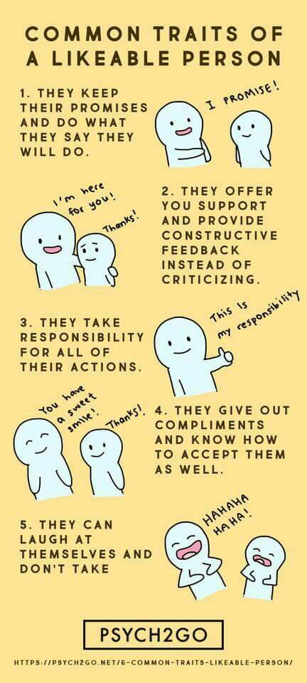 traits of likeable person.. psych2go Be More Likeable, How To Make A Character Likeable, How To Be Likeable In School, How To Be A Likeable Person, Likeable Personality, Likeable Characters, Crush Goals, Princess Harry, Girl Hacks