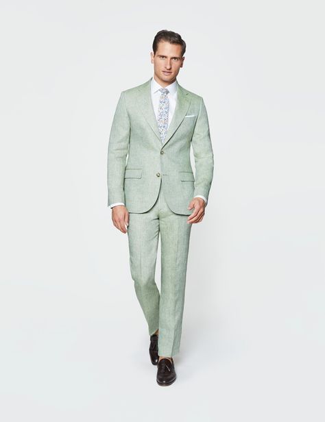 Mens Suits Green, Light Green Suit, Wedding Suit Groom, Suit Groom, Winter Suits, Hawes And Curtis, Italian Suit, Wedding Suits Groom, Linen Suits