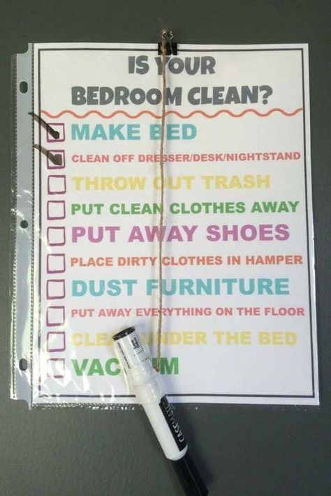 Clean Bedroom Checklist, Kids Chore List, Cleaning Bedroom, Bedroom Checklist, Chore List For Kids, Chore Charts, Education Positive, Chore List, Kids Schedule