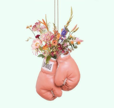 Paul Fuentes, Boxing Glove, Boxing Gloves, Boxing, Flower Power, Gloves, Flowers, Pink