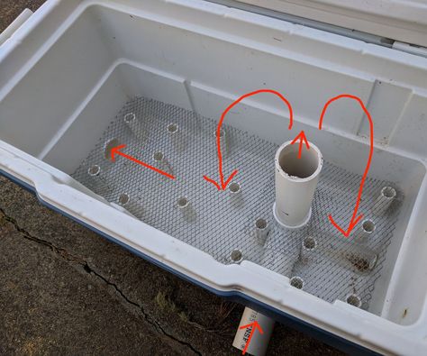 The Ultimate DIY Fog Chiller: This fog chiller is a great combination of size and function, but is still cheap and easy to build. It will definitely add some add some spookiness to your halloween graveyard. I have constructed other fog chillers, including the bigger trash can ... Diy Fog, Fog Chiller, Halloween Animatronics, Scary Halloween Decorations Diy, Halloween Props Diy, Halloween Graveyard, Fog Machine, Bubble Wands, Scary Halloween Decorations