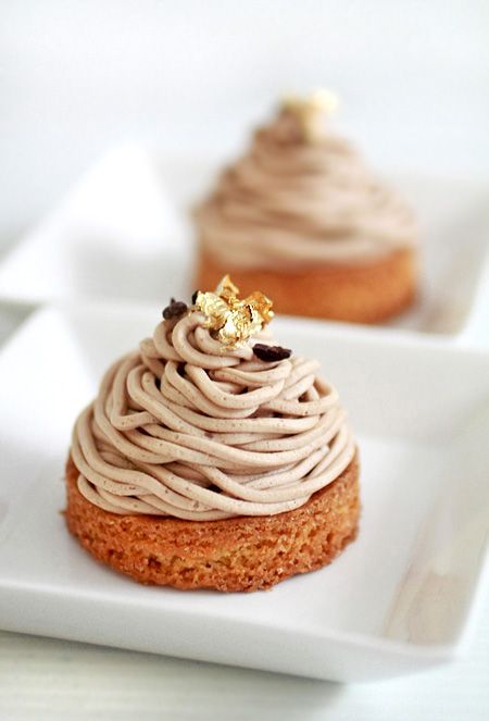 Mini Mont Blanc Cakes - ambitious, but so worth the effort Beautiful Pastries, Mont Blanc Cake, Desserts Japonais, Chestnut Cream, Patisserie Fine, Vanilla Rum, Creme Dessert, French Patisserie, Mini Dessert